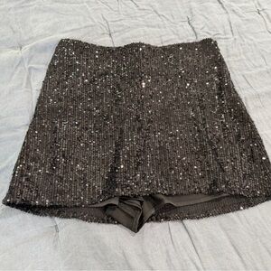 Show Me Your MuMu Black Sequin Skort